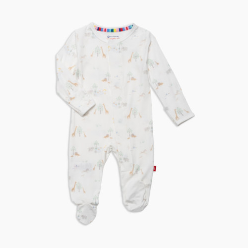 Magnetic Me Modal Magnetic Footie - Serene Safari-White, 0-3 M
