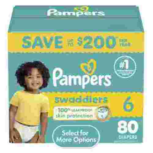 Pampers Swaddlers Baby Diapers Size 6, 80 Count (Select for More Options)