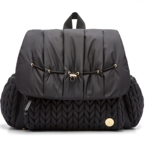 Levy Stylish Diaper Backpack - Black Herringbone