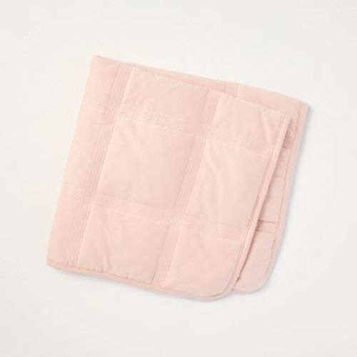 Blush Pink Quilted Baby Stroller Blanket - Hearth & Hand™ With Magnolia: Oeko-tex Certified, Knitted Rayon Blend