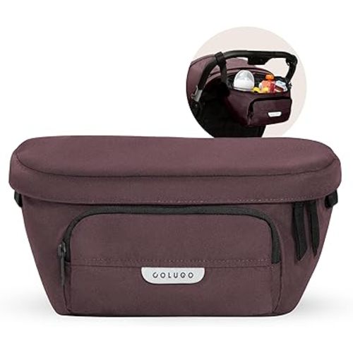 Colugo On-The-Go Stroller Organizer Insert with Zipper, Stroller Caddy with Cup Holder, Stroller Accessories for Parents specially designed to fit to your stroller with Non Slip Straps (Cocoa)