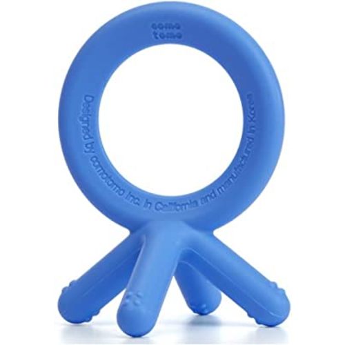 Comotomo Silicone Baby Teether, Blue, 1.75x1.75x3 Inch (Pack of 1)