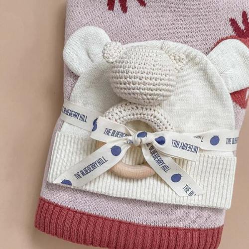 Cotton Crochet Rattle Teether Bear - The Blueberry Hill | Maisonette