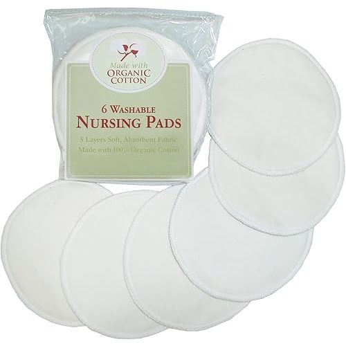 TL Care Nursing Pads Made with Organic Cotton, Natural Color, 6 Count