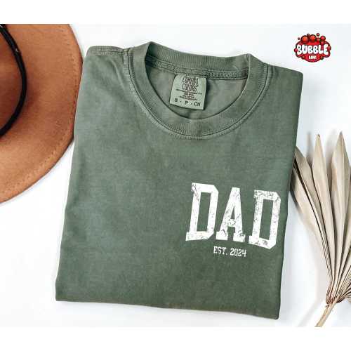 Comfort Colors® Custom Dad Shirt, Cute Fathers Day Gift, Christmas Gift For Dad, New Dad Shirt, Custom Dad Est Shirt, Gift for Grandpa