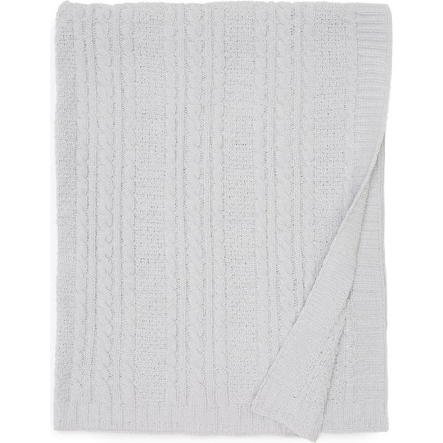 Nordstrom Cable Knit Baby Blanket, Grey Micro