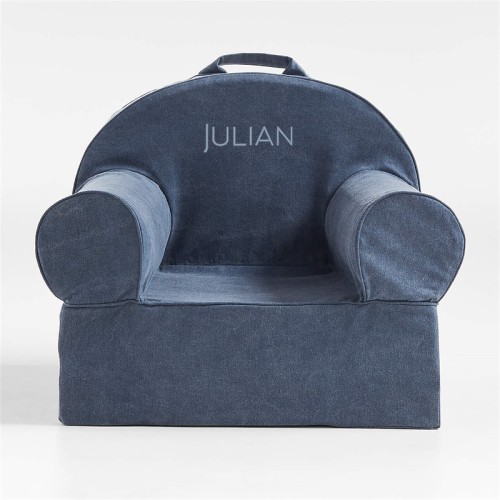 Personalized Large Dark Indigo Kids Lounge Nod Chair