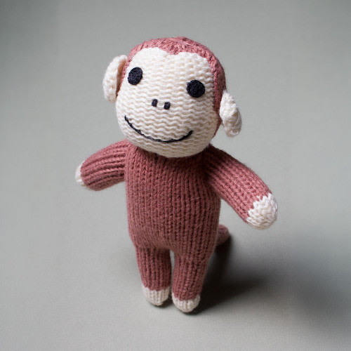 Estella Organic Cotton Handmade Baby Rattle - Monkey