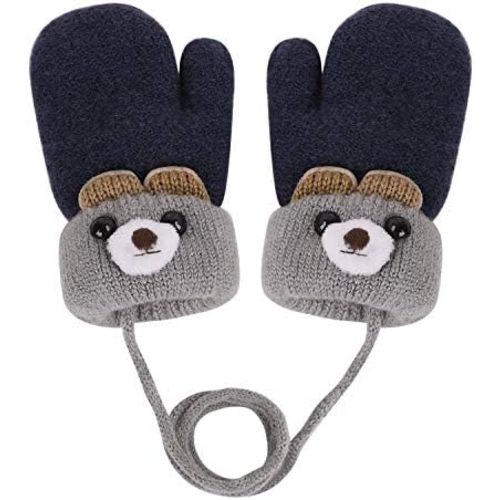 Holiberty Toddler Kids Warm Winter Gloves Cute Infant Baby Boys Girls Thick Fleece Lined Full Finger Ski Snow Gloves Mittens