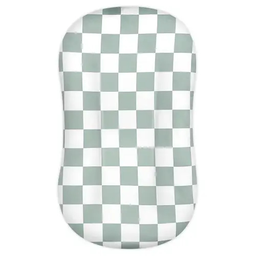 DILIMI Baby Lounger Cover, Newborn Lounger Cover for Boys Girls, Removable Soft Comfortable Lounger Slipcover, Green Checkerboard (Lounger not Included)