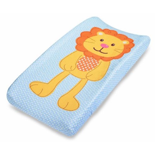 Summer Plush Pals Changing Pad Cover, Blue/Orange