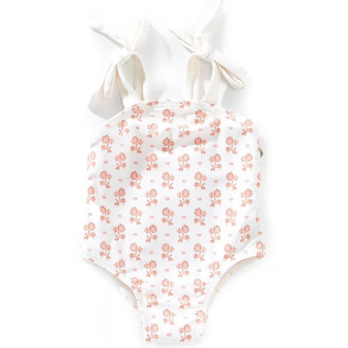 Edgehill Collection x Kristin Ellen Hockman Baby Girls 3-24 Month Sybil Square Neck Floral One-Piece Swimsuit