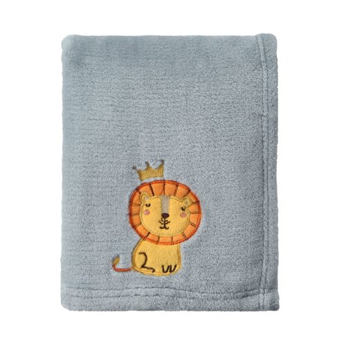 CREVENT 30''X40'' Small Fluffy Warm Toddler Baby Blanket for Boy Infant Toddler Crib Cot Stroller - Grey Lion