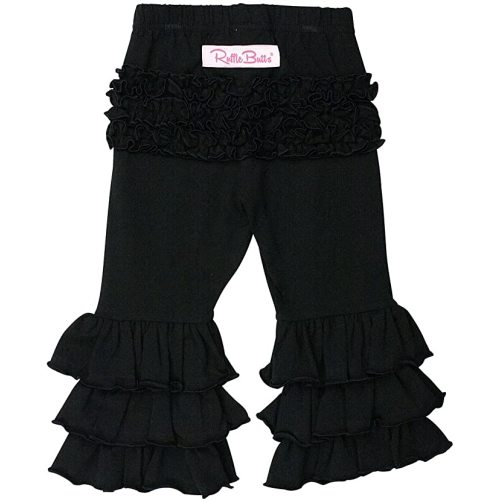 RuffleButts® Baby/Toddler Girls Stretchy Flare Pants w/Ruffles