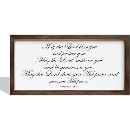 May the Lord Bless You and Protect You, Frame Numbers 6:24-26 Sign, Framed Wall Plaque Sign, Scripture Wall Decor, Christian Home Decor, Bible Verse Decor Art, Farmhouse Decor, Housewarming Gift
