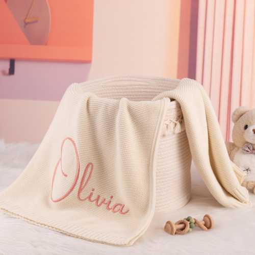 Personalized Baby Blanket, Embroidered Baby Name Blanket, Infant Blanket, Stroller Blanket, Newborn Gift, New Baby Gift, Baby Shower Gift