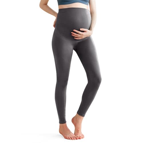 Momcozy Maternity Leggings Over The Belly Maternity Yoga Pants for Women Pregnancy Leggings Workout Tights Pants
