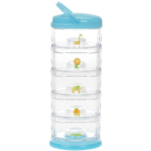 Innobaby Packin' Smart Stackable and Portable Storage System for Formula, Baby Snacks and More. 5 Stackable Cups in Blueberry Sorbet. BPA Free.