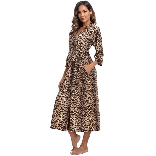 Women's Soft Robes Long Bath Robes Full Length Kimonos Sleepwear Dressing Gown,Solid Color