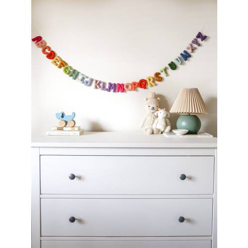 Pre-order** Alphabet felt garland rainbow | Baby shower colourful decor | Baby photoshoot rainbow alphabet | Nursery decor alphabet rainbow