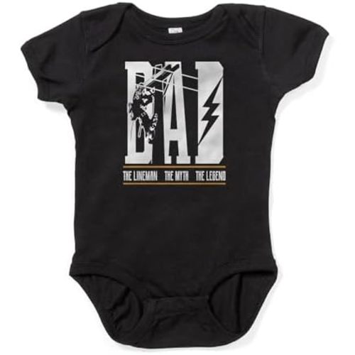 CafePress The Myth The Legend Dad The Lineman, Fun Body Suit Cute Infant Bodysuit Baby Romper Dark