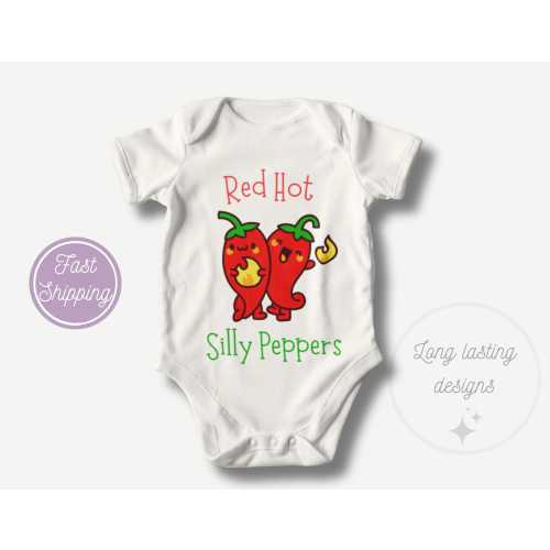 Red Hot Silly Peppers Baby Onesie®, Pepper Toddler T-Shirt, Funny Music Baby Shirt, Rock Band Bodysuit