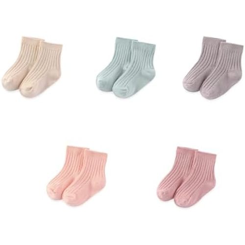 Unisex Baby Boy Girl Socks 5 Pack Ankle Crew Socks Breathable Socks Newborn Accessories Set 0-5T