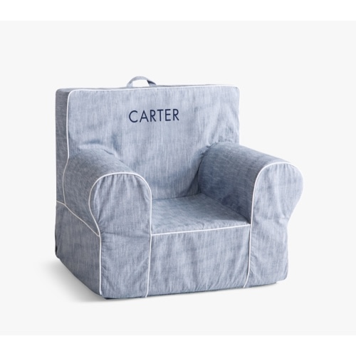 Kids Anywhere Chair®, Chambray with White Piping