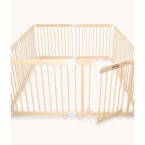 HARPPA Baby Gate Playpen, DIY Foldable Wooden Play Gate, Non-Toxic Foldable Wooden Play Yard for Babies & Toddlers, Adjustable DIY Baby Fence, Large & Small Safe Play Area, Easy-Assembly Natural Finish Indoor Playpen, DIY Playpen Foldable Wooden Playpen,