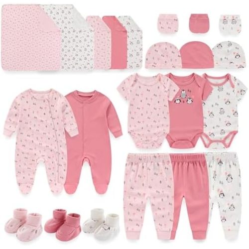 Unisex Baby Boy Girl Layette Sets 22 Packs New Born Boy Girl Clothes Infant Essentials