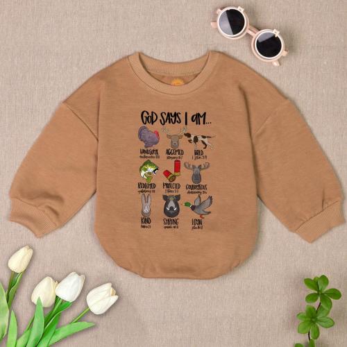 God Says I Am Hunting Season Christian, Duck Hunting Romper Sweater, Boy Ducking Hunter Baby Romper, Ducks Deer Fishing, hunting buddy