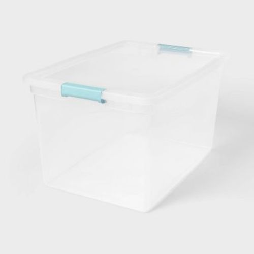 66qt Clear Storage Bin with Latches - Brightroom™