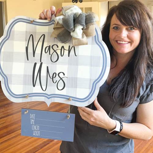 Hospital Door Hanger - Baby Door Hanger - Baby Name Sign - Baby Girl - Baby Boy - Birth Announcement Sign