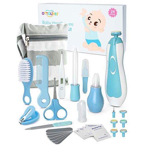 Baby Healthcare and Grooming Kit, 24 in 1 Baby Electric Nail Trimmer Set,  Lupantte Nursery Care Kit, Toddler Nail Clippers, Medicine Dispenser,  Infant