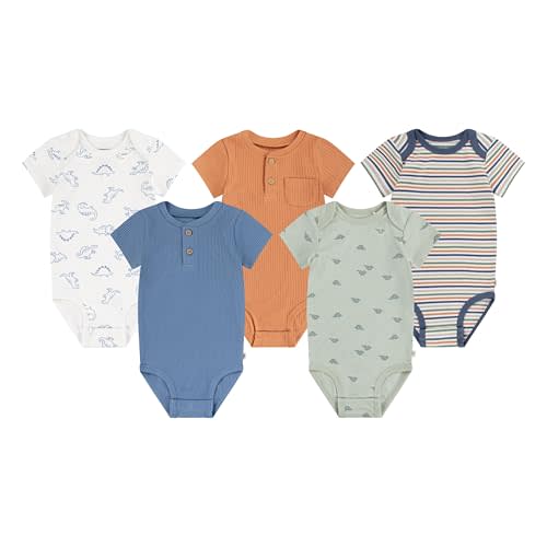 HUGGIES unisex-baby 5-pack Elevated Bodysuit