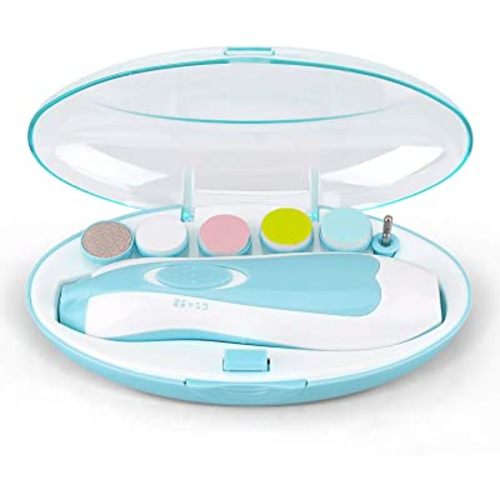 Baby Nail File Electric Nail Trimmer File Manicure Set, Toes Fingernails Care Trimmer with LED Light for Newborn, Kids and Adults