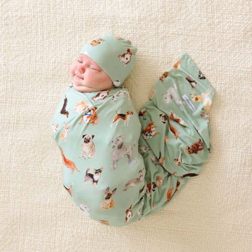 Posh Puppies Swaddle Beanie Set