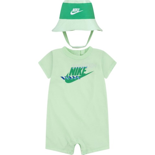 Baby Sportswear Romper & Bucket Hat Set, 9M, Vapor Green
