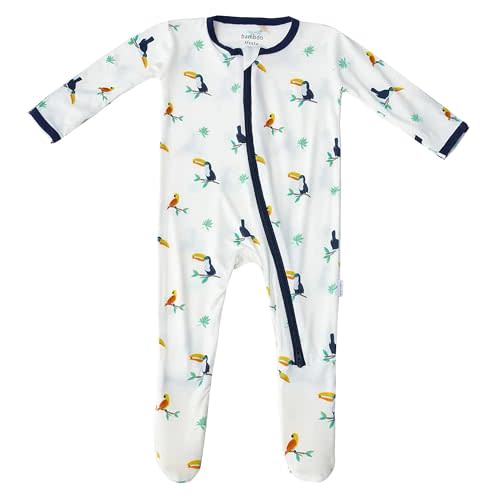 Bamboo Little Soft Baby Footie Pajamas, Baby Clothes, Newborn Sleepers, 95% Viscose and 5% Spandex, 0-24 Months