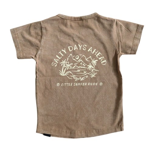 Brown Salty Days Ahead Little Surfer Dude T-Shirt