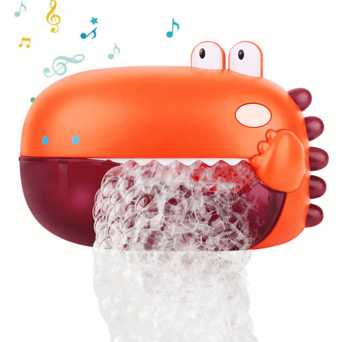 HopeRock Orange Dinosaur Bubble Bath Toys for Baby, Bubble Maker Machine Bathtub Toys, 12 Songs Christmas Gift for Toddler Girls Boys Aged 2+