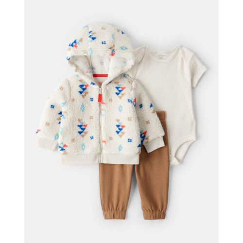 3 mo | Baby Boy 3-Piece DayDream Fleece Aztec Sherpa Outfit Set - Cream - Carter's | Carter's
