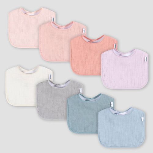 Gerber Baby 8pk Drooling Bibs - Yellow/brown/blue