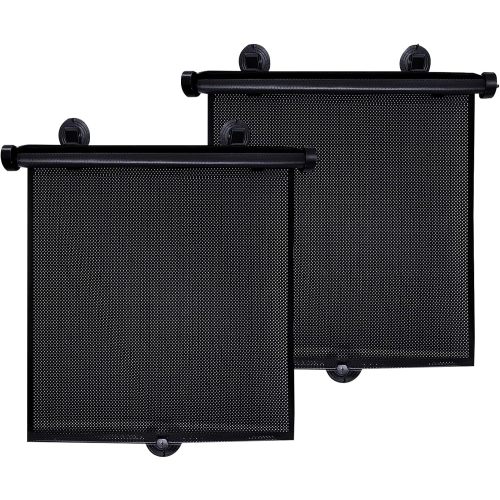 HDGSKBUA Car Side Window Sun Shade, 2 Pack Retractable Auto Sunshade Visor for Block Heat UV Rays and Glare Protection, Universal Roller Window Shade for Baby, Pets, Kids, PassengersA14739