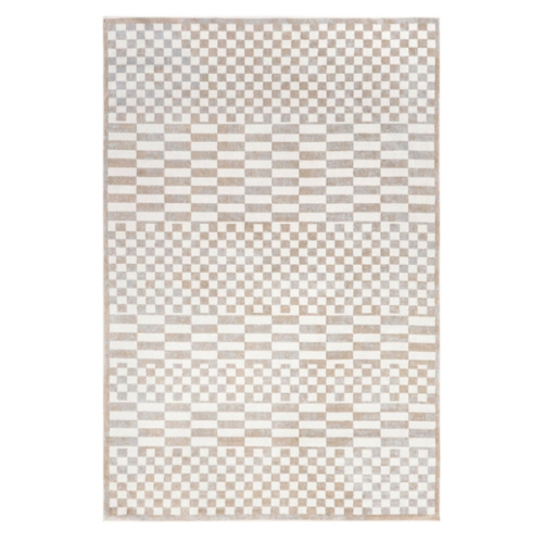 Kallie Washable Tiled Rug | Beige