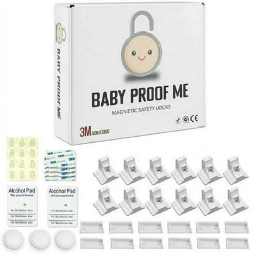 Baby Proof Me Magnetic Cabinet Locks, 36 Locks + 9 Keys, Toddler Baby Safe Kitchen Cabinets Locks to Childproof Cabinets and Drawers with Easy Installation