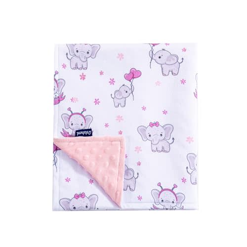 QSTEHEML Baby Blanket Neutral,Super Soft Elephant Minky Blanket Unisex,Baby Gifts for Girls Boys,Double Layer with Dotted Backing, Newborn Blankets for Crib Stroller (Elephant, 30 * 40inch)