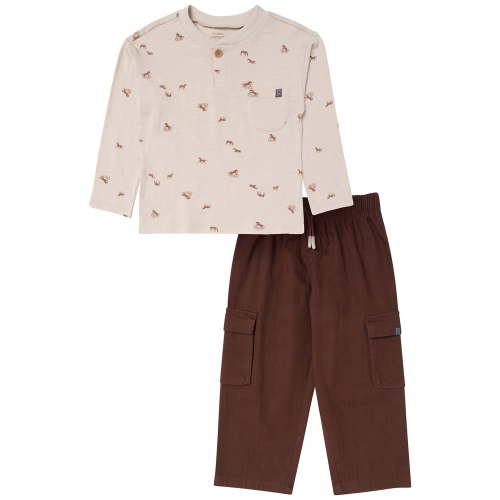 Modern Moments by Gerber Toddler Boy Henley Tee and Cargo Pant Set, Sizes 12M-5T