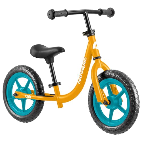 Retrospec Cub Toddler 12" Balance Bike, 18 Months - 3 Years Old, No Pedal Beginner Kids Bicycle for Girls & Boys, Flat-Free Tires, Adjustable Seat, & Durable Frame