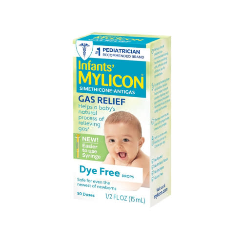 Mylicon Gas Relief Drops for Infants and Babies, Dye Free Formula, 0.5 Fluid Ounce